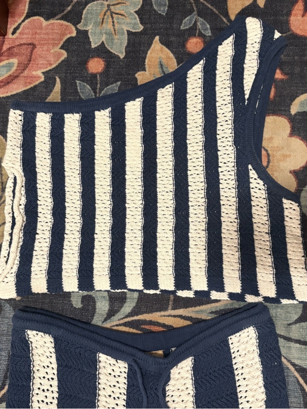 Free People Free-est Joan Fauxchet Navy & White Striped Wide-Leg Pant Set - Picture 13 of 14